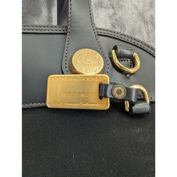 Vtg Dooney & Bourke Cabriolet Cloth Leather Black top handle made in USA satchel - Picture 5 of 13